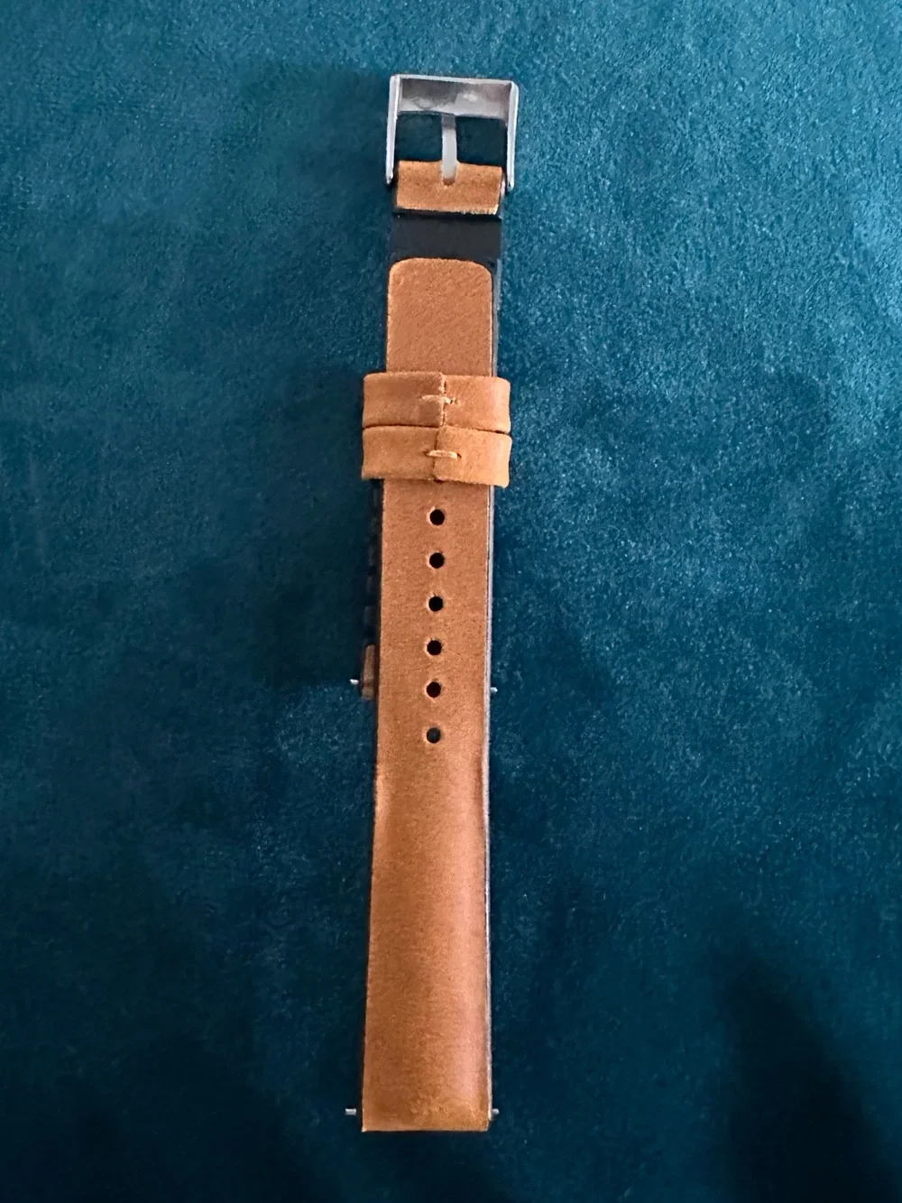 Brown Leather & Black Rubber Hybrid Watch Strap for Men
